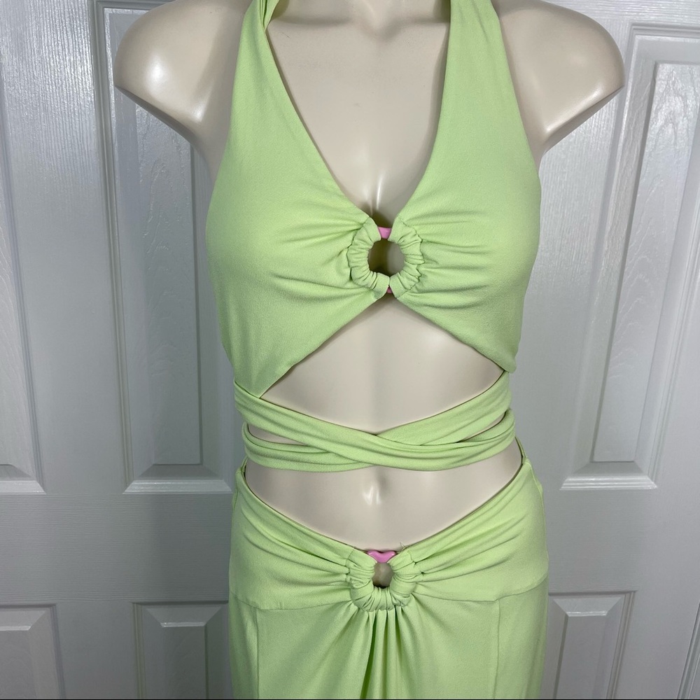 WHITE FOX read my mind maxi skirt 2PC SET green white fox crop top set M - Picture 13 of 17